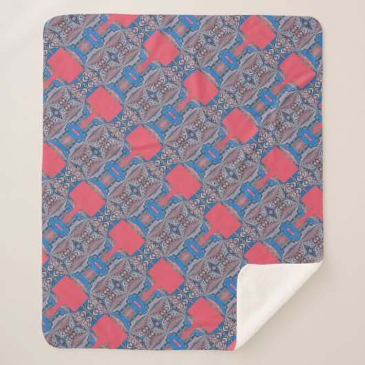 Couverture Sherpa Motif et texte fractionné psychédélique (Devant)