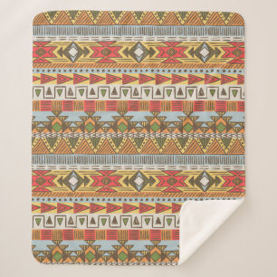 Couverture Sherpa Motif ethnique sans charme dans des couleurs vives