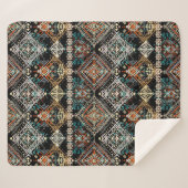 Couverture Sherpa Motif ethnique sans couture. Ornement ethnique. Tr (Devant (Horizontal))