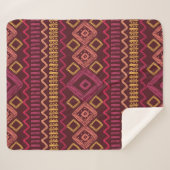 Couverture Sherpa Motif ethnique tiré à la main : abstrait sans soud (Devant (Horizontal))