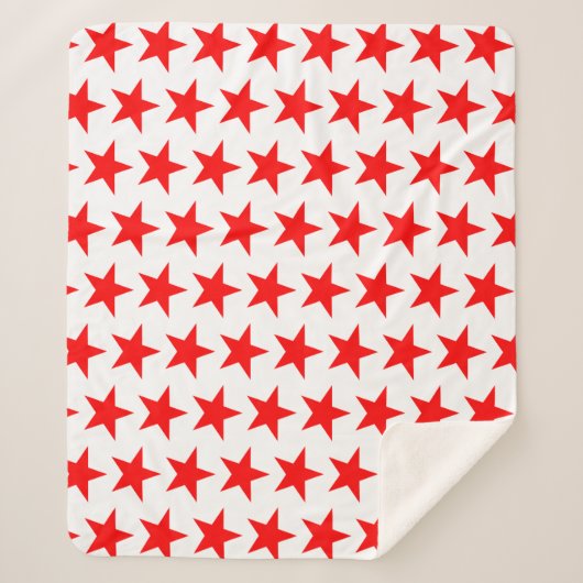 Couverture Sherpa Motif Étoiles Rouges (Devant)