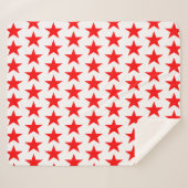 Couverture Sherpa Motif Étoiles Rouges (Devant (Horizontal))
