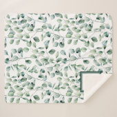 Couverture Sherpa Motif Eucalyptus aquarelle (Devant (Horizontal))