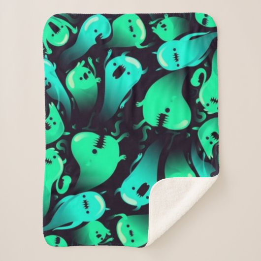 Couverture Sherpa Motif fantôme (Devant)