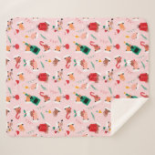 Couverture Sherpa Motif Festif des Mains de Vacances (Devant (Horizontal))