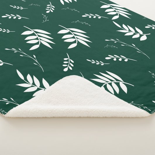 Couverture Sherpa motif feuille (3/4)