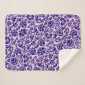 Couverture Sherpa motif feuille.13.bw Lpink BG Fleece Blanket (Devant (Horizontal))