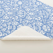 Couverture Sherpa motif feuille 14b. bleu BG (3/4)