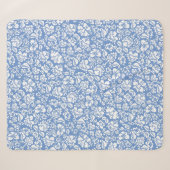 Couverture Sherpa motif feuille 14b. bleu BG (Devant (Horizontal))