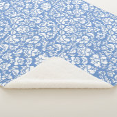 Couverture Sherpa motif feuille 14b. bleu BG (3/4)