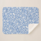 Couverture Sherpa motif feuille 14b. bleu BG (Devant (Horizontal))