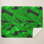 Couverture Sherpa Motif feuille de banane (Devant (Horizontal))