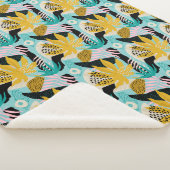 Couverture Sherpa Motif Feuille de la forêt tropicale tropicale (3/4)