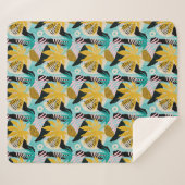 Couverture Sherpa Motif Feuille de la forêt tropicale tropicale (Devant (Horizontal))