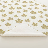 Couverture Sherpa Motif Feuille d'érable d'or antique avec Monogram. (3/4)