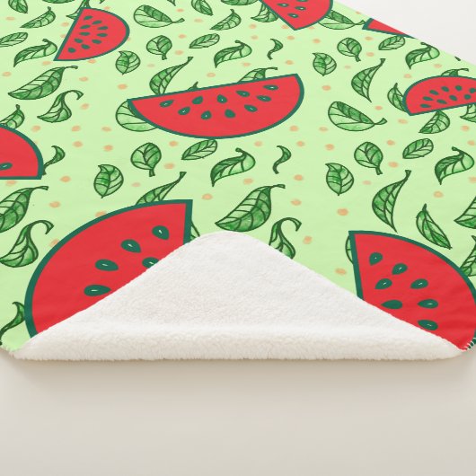 Couverture Sherpa Motif feuille et pastèques (3/4)