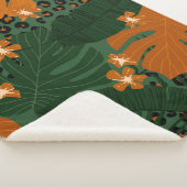 Couverture Sherpa Motif Feuille exotique léopard tropique (3/4)