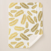 Couverture Sherpa Motif Feuille Faux Gold Palm (Devant)