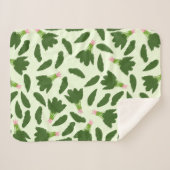 Couverture Sherpa Motif Feuille Green Spinach (Devant (Horizontal))