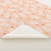 Couverture Sherpa Motif Feuille moderne Apricot rose (3/4)