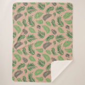 Couverture Sherpa Motif Feuille tropical 10 (Devant)