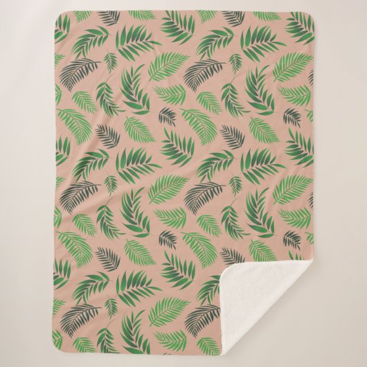 Couverture Sherpa Motif Feuille tropical 10 (Devant)