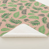 Couverture Sherpa Motif Feuille tropical 10 (3/4)