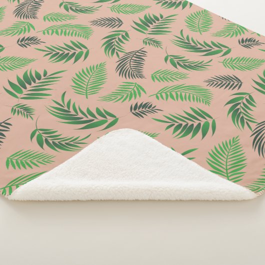 Couverture Sherpa Motif Feuille tropical 10 (3/4)