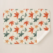 Couverture Sherpa Motif Feuilles d'automne (Devant (Horizontal))