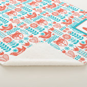 Couverture Sherpa Motif finlandais d'art populaire de Fox et (3/4)