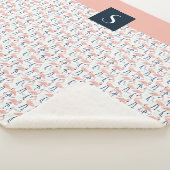 Couverture Sherpa Motif flamant rose mignon (3/4)