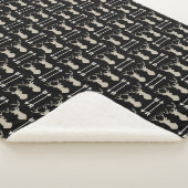 Couverture Sherpa Motif fléché cerf Antler sur noir (3/4)