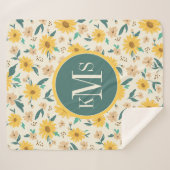 Couverture Sherpa Motif Fleur de marguerite jaune (Devant (Horizontal))