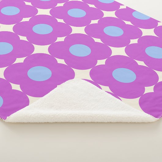 Couverture Sherpa Motif Fleur Mocal Rétro (3/4)
