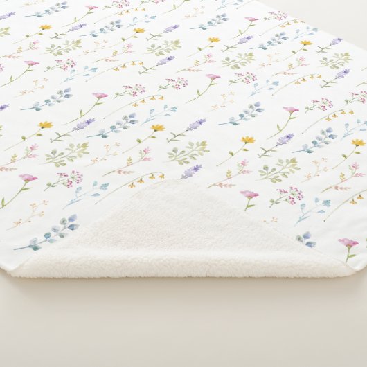 Couverture Sherpa Motif fleur sauvage (3/4)