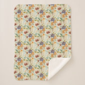 Couverture Sherpa Motif fleur sauvage d'automne (Devant)