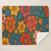 Couverture Sherpa Motif Fleur sauvage transparent (Devant (Horizontal))