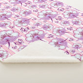 Couverture Sherpa Motif Fleur Violette & Papillons (3/4)