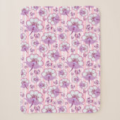 Couverture Sherpa Motif Fleur Violette & Papillons (Devant)