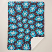 Couverture Sherpa Motif Fleurs bleues Abstraites (Devant)
