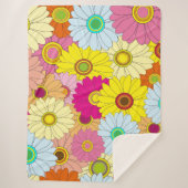 Couverture Sherpa motif floral (Devant)