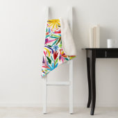 Couverture Sherpa Motif floral/animal d'impression coloré d'Otomi, (En situation)