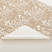 Couverture Sherpa Motif floral bleu.ST02. blanc L Orange BG (3/4)