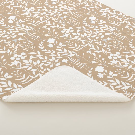 Couverture Sherpa Motif floral bleu.ST02. blanc L Orange BG (3/4)