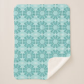 Couverture Sherpa Motif floral, bleu Turquoise (Devant)
