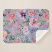 Couverture Sherpa Motif floral brodé (Devant (Horizontal))