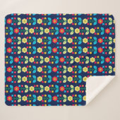 Couverture Sherpa Motif floral coloré (Devant (Horizontal))