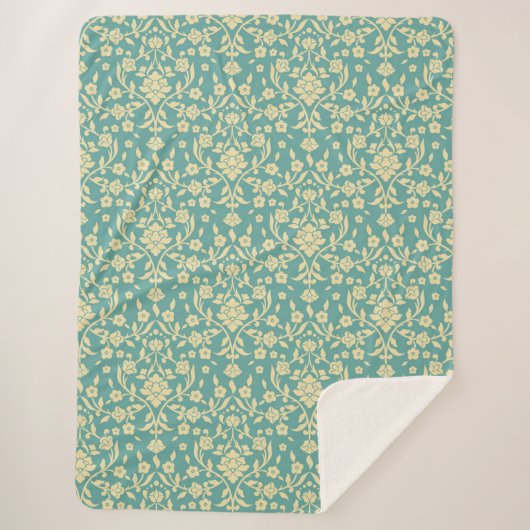 Couverture Sherpa Motif Floral/Damask Sherpa Blanket (Devant)