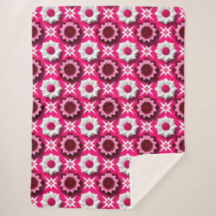 Couverture Sherpa Motif floral de lotus blanc rose Élégante floraiso