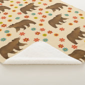 Couverture Sherpa Motif floral de l'ours (3/4)